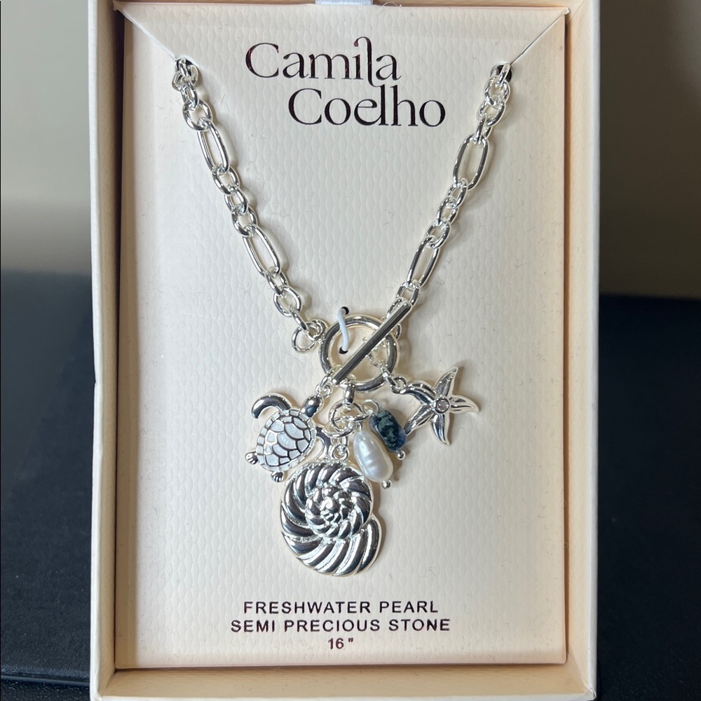 Camila Coelho | Freshwater Pearl Ocean Motif Charm Necklace